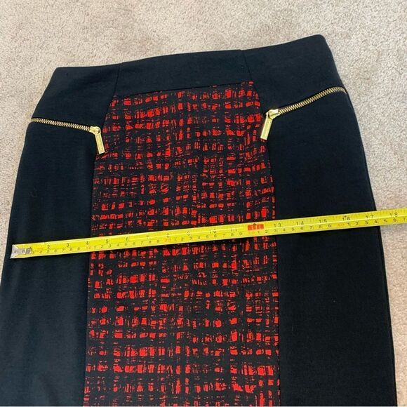 MICHAEL Michael Kors black red print pencil skirt Sz 8 - Picture 9 of 11